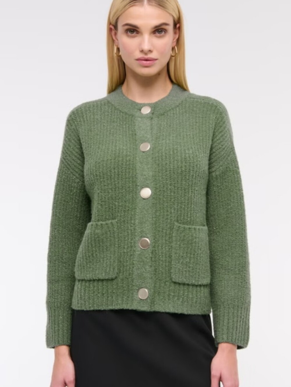 AMBERCROMBIE & FITCH | Relaxed Hardware Crew Cardigan